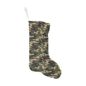 Dark Green camouflage pattern Christmas Stocking