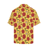 Pizza texture pattern Men's All Over Print Hawaiian Shirt