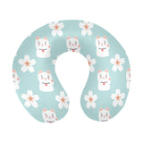 Maneki neko cat sakura U-Shaped Travel Neck Pillow
