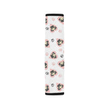 Cute pugs pink heart paw pattern Car Seat Belt Cover