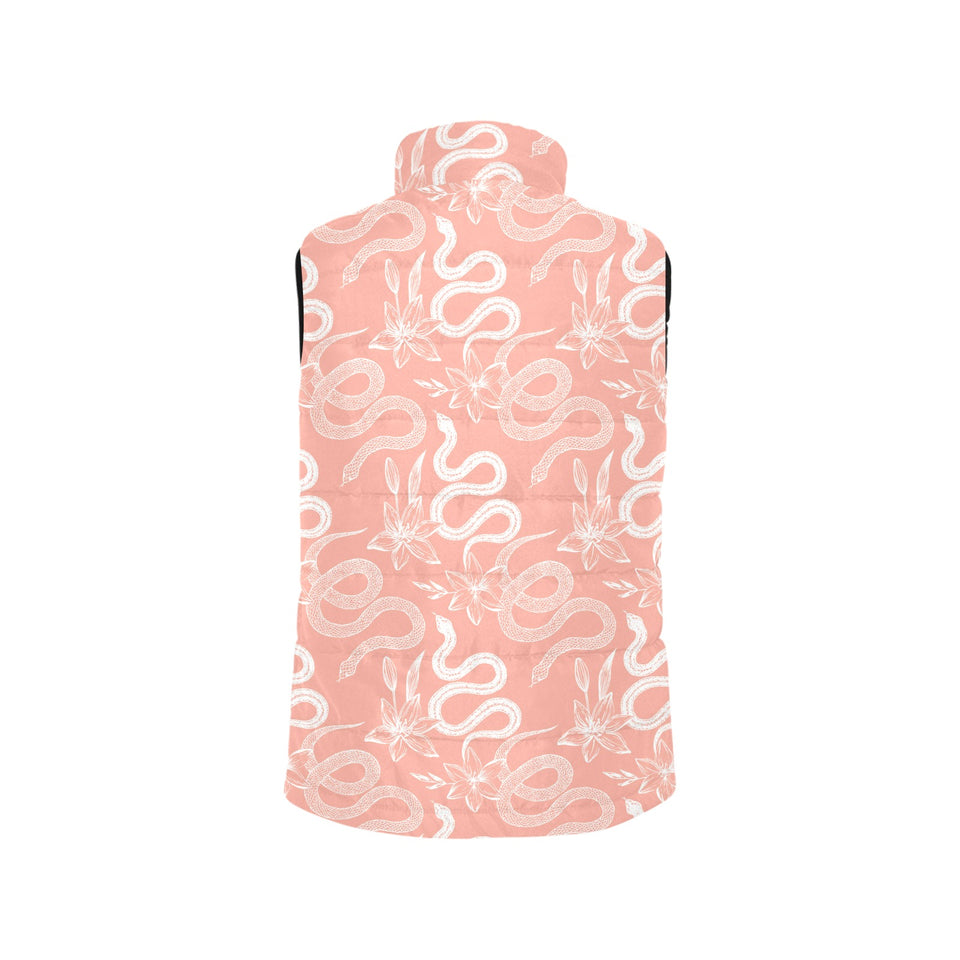 Snake lilies flower pattern Women's Padded Vest