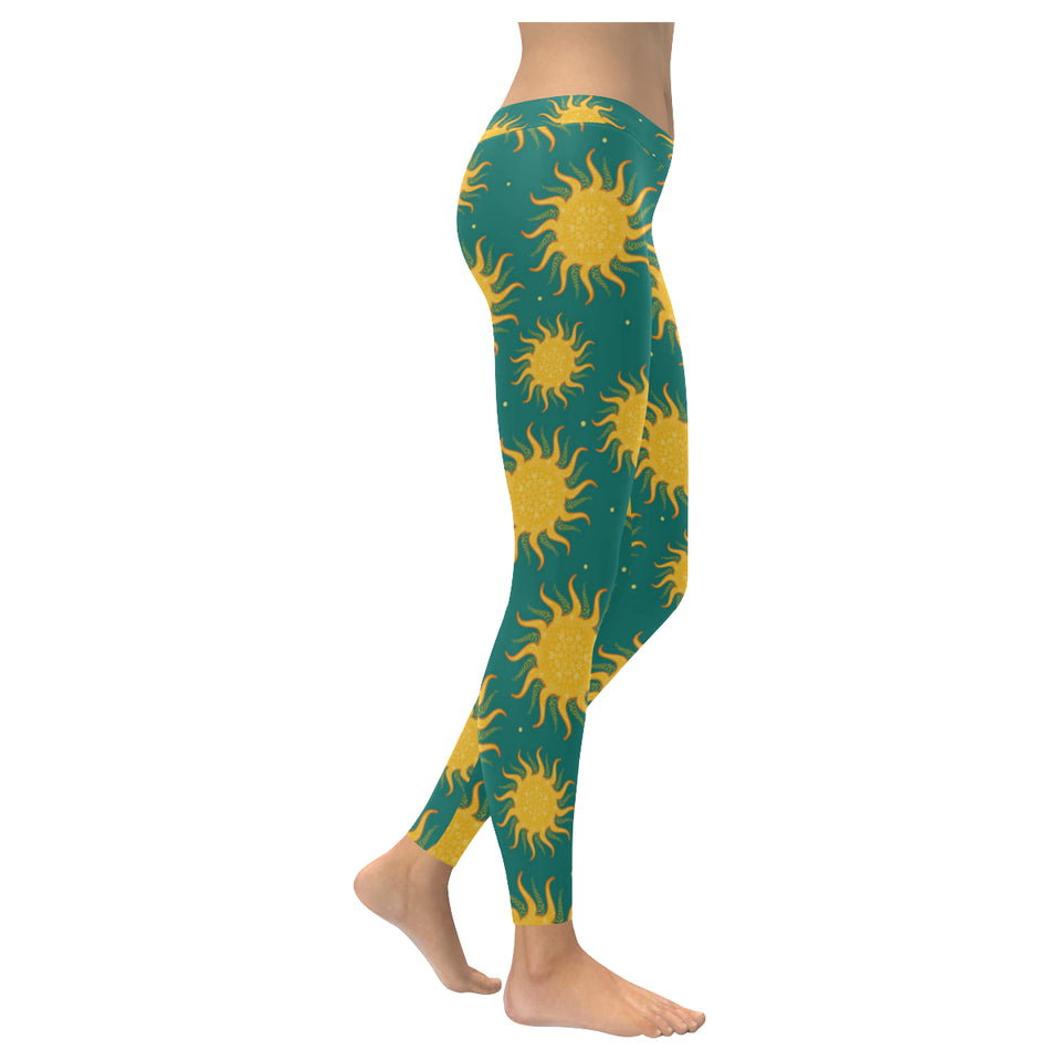 Sun green background Women's Legging Fulfilled In US