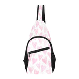 Watercolor pink heart pattern All Over Print Chest Bag