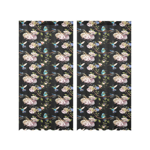 Hummingbird Pattern Print Design 03 Gauze Curtain