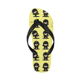 Cute ninja yellow background Unisex Flip Flops