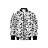 Crow dark floral pattern Kids' Boys' Girls' Bomber Jacket
