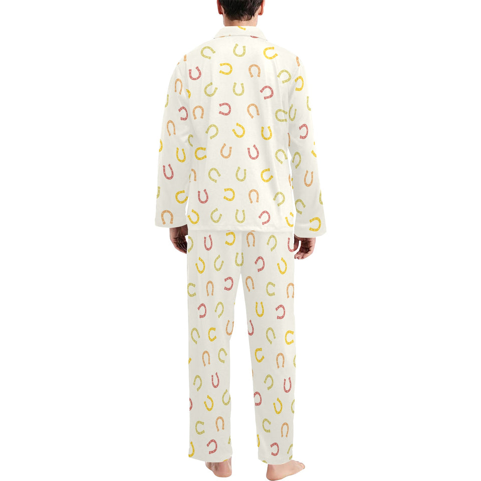 Horseshoes Pattern Print Design 02 Men's Long Pajama Set