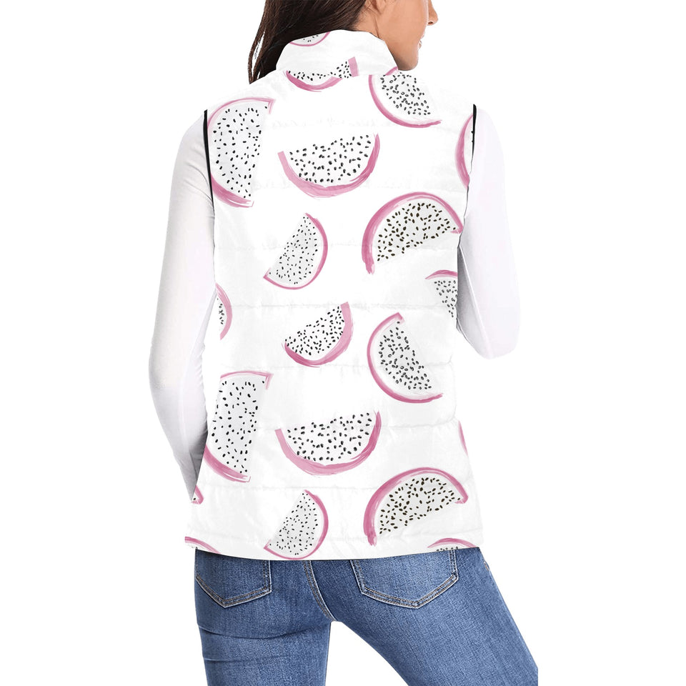 dragon fruit pattern Women's Padded Vest