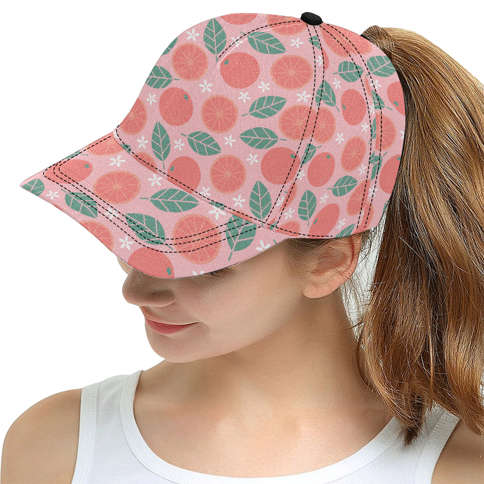 Grapefruit leaves flower pink background All Over Print Snapback Cap