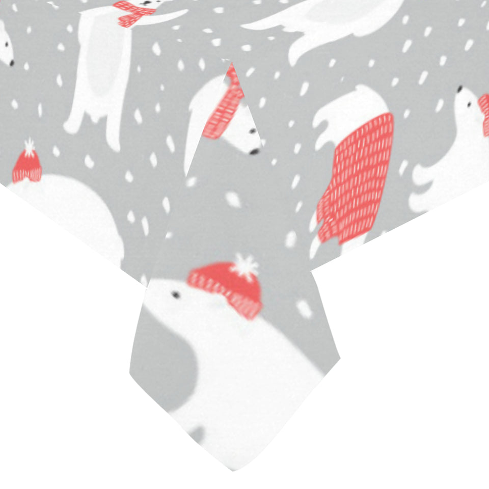 Cute polar bear christmas snow pattern Tablecloth