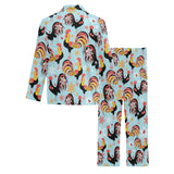 Rooster chicken cock snowfalke Men's Long Pajama Set