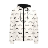 Mustache Beard Pattern Print Design 05 Men's Padded Hooded Jacket