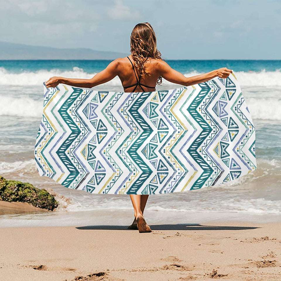 zigzag chevron paint design pattern Beach Towel