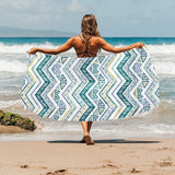 zigzag chevron paint design pattern Beach Towel