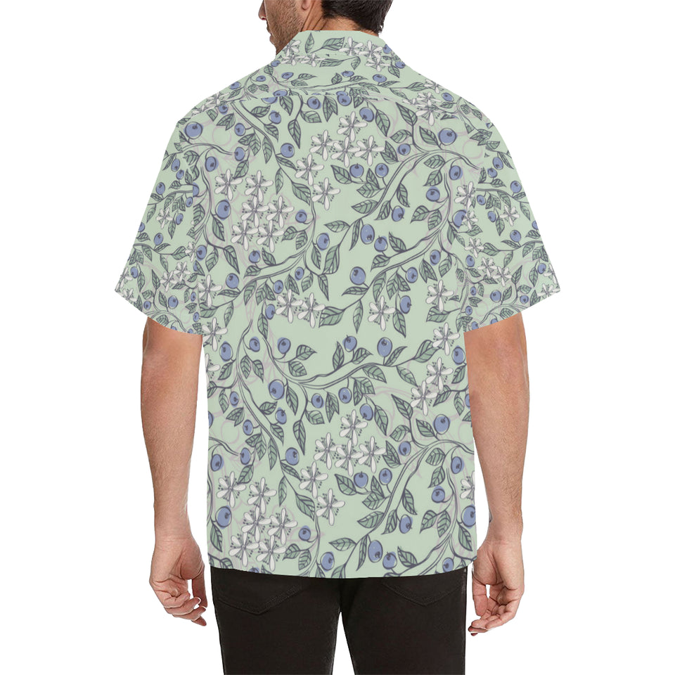 hand drawn blueberry pattern Men's All Over Print Hawaiian Shirt
