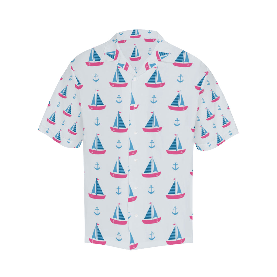 Sailboat anchor pattern Men's All Over Print Hawaiian Shirt