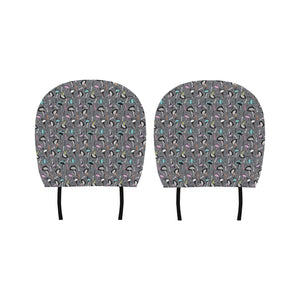 Ostrich Pattern Print Design 01 Car Headrest Cover