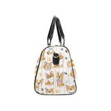 Cute dog corgi striped background pattern Travel Bag