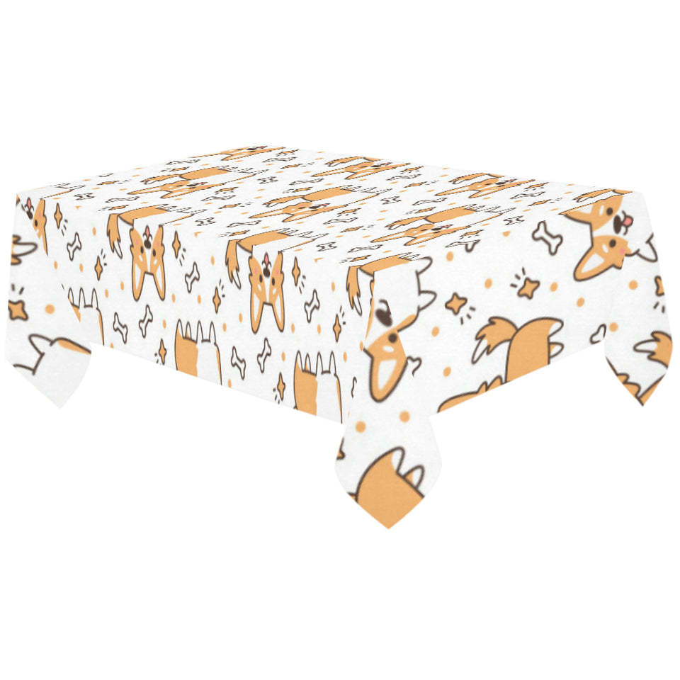 Cute corgi heart star bone pattern Tablecloth