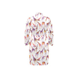 Giraffe Pattern Print Design 02 Men's Long Sleeve Belted Night Robe