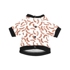 Sausage Pattern Print Design 04 All Over Print Pet Dog Round Neck Fuzzy Shirt