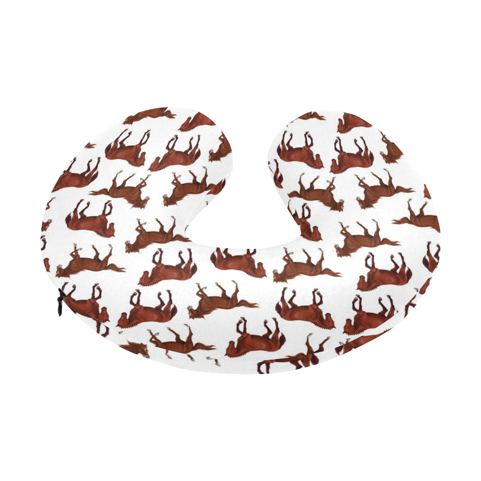 Horses running pattern background U-Shaped Travel Neck Pillow
