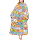 Chemistry Periodic Table Pattern Print Design 01 Blanket Robe with Sleeves