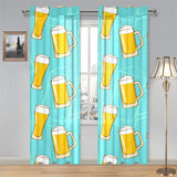 Beer pattern green background Gauze Curtain
