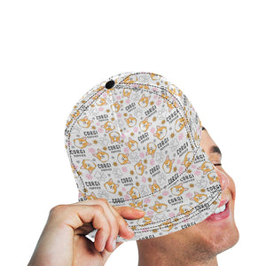 Corgi Dog Pattern All Over Print Snapback Cap