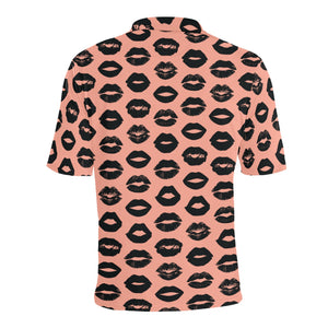 Lips Pattern Print Design 02 Men's All Over Print Polo Shirt