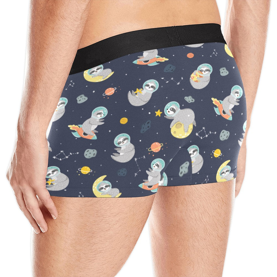 Cute sloth astronaut star planet rocket pattern Men's All Over Print Boxer Briefs Men's Underwear