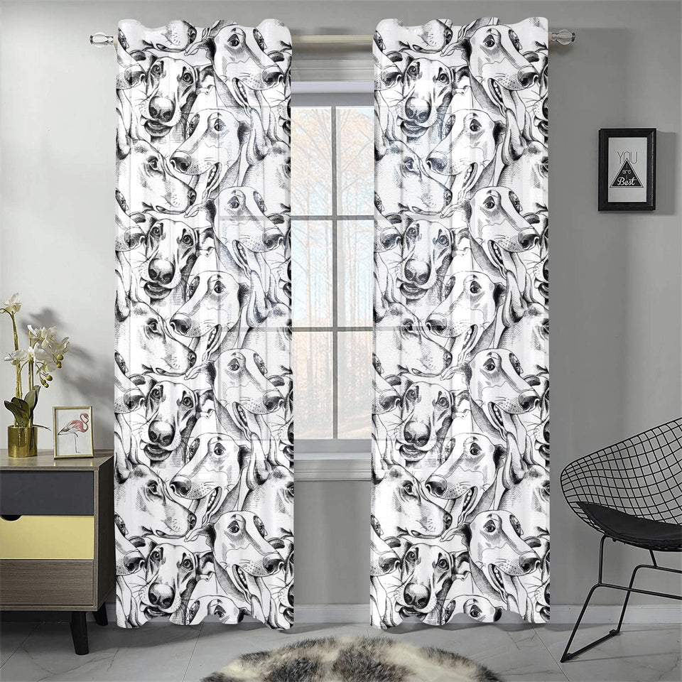 Greyhound Pattern Print Design 01 Gauze Curtain
