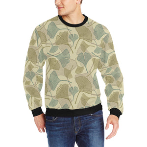 Ginkgo leaves design pattern Men's Crew Neck Sweatshirt