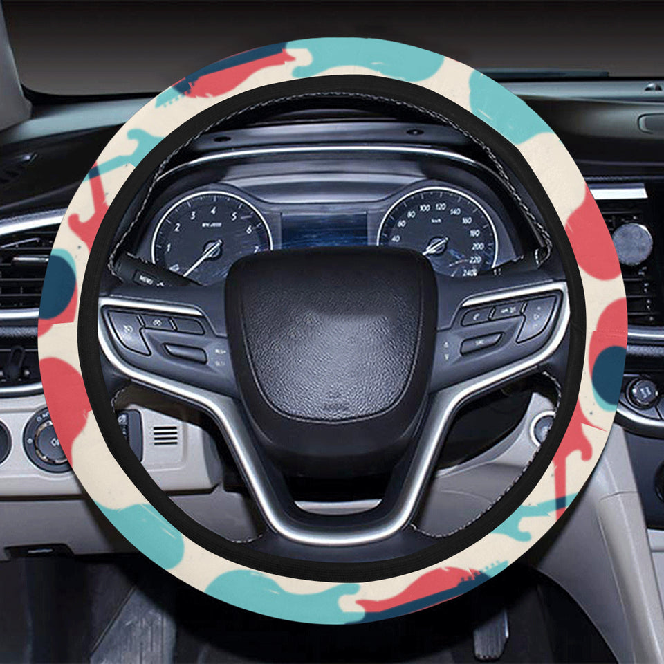 Red Blue guitar pattern Car Steering Wheel Cover