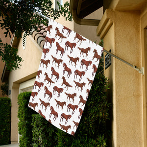 Horses running pattern background House Flag Garden Flag