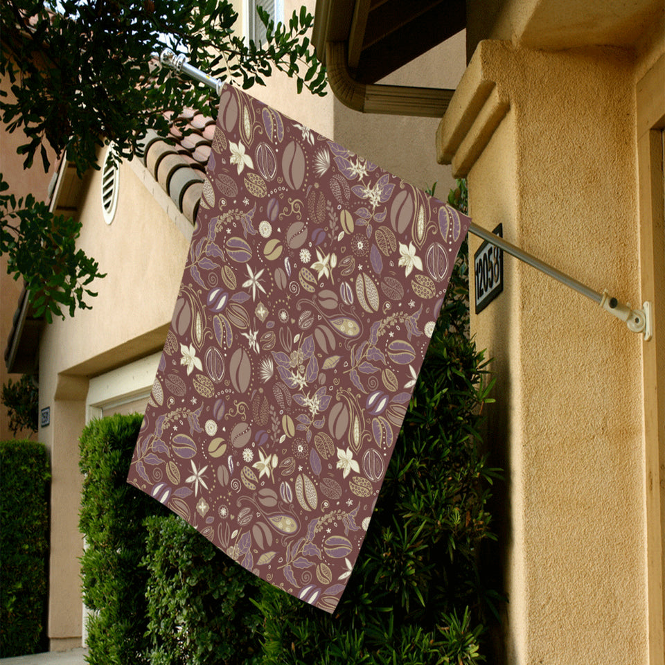 Coffee bean flower pattern House Flag Garden Flag