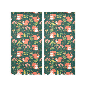 Squirrel Pattern Print Design 03 Gauze Curtain