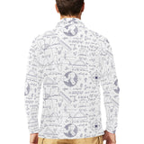 Math Pattern Print Design 03 Men's Long Sleeve Polo Shirt