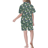 Pelican Pattern Print Design 05 Kids' Boys' Girls' V-Neck Short Pajama Set