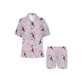 Beautiful toucan flower leaves Women's V-Neck Short Pajama Set