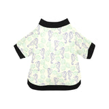 Seahorse shell pattern All Over Print Pet Dog Round Neck Fuzzy Shirt