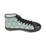 Cute hamster cheese pattern Women's High Top Canvas Shoes Black