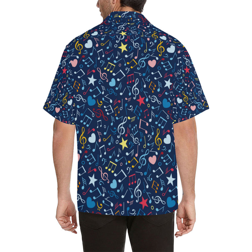 Music Notes Pattern Print Design 03 Men's All Over Print Hawaiian Shirt (Model T58)