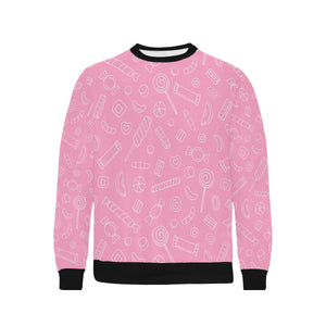 Sweet candy pink background Men's Crew Neck Sweatshirt