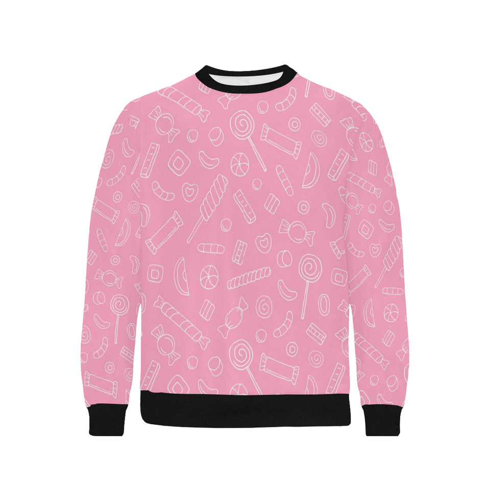 Sweet candy pink background Men's Crew Neck Sweatshirt