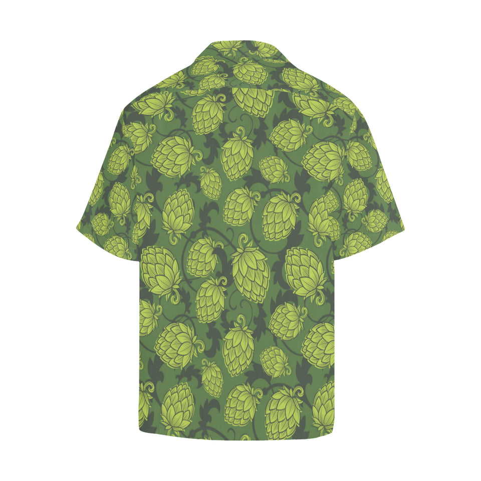 Hop pattern Hop cone background Men's All Over Print Hawaiian Shirt