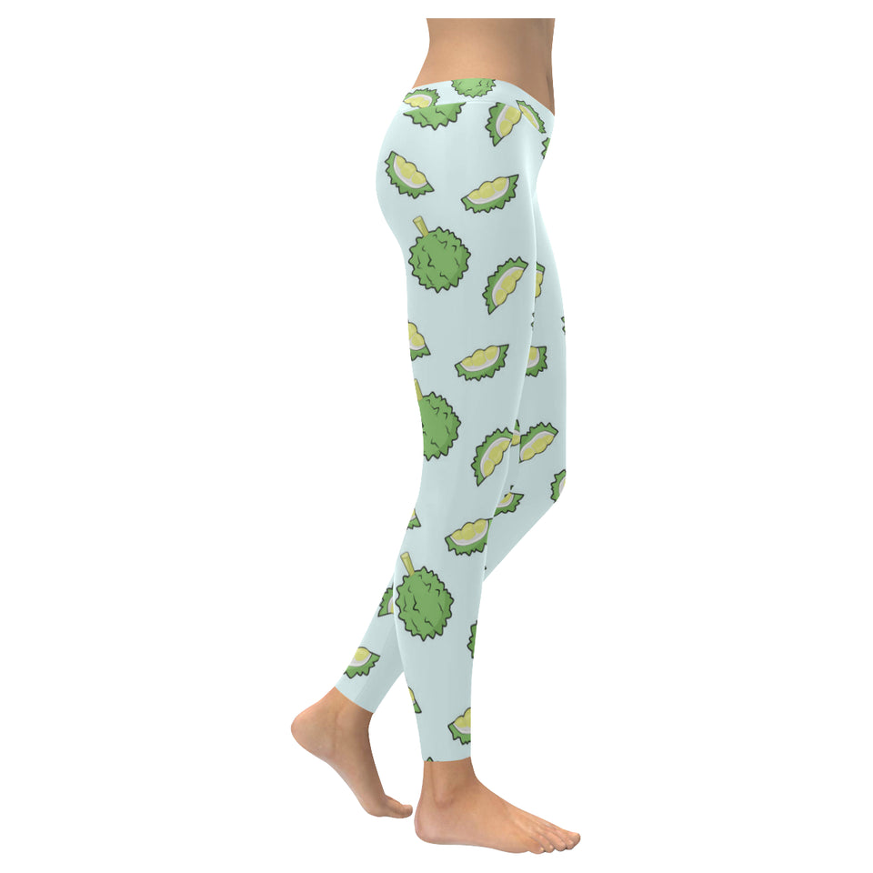Durian pattern blue background Women's Legging Fulfilled In US