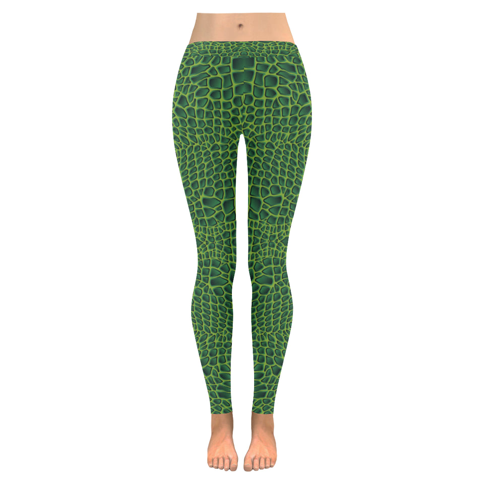 Crocodile Skin Printed Women's Legging Fulfilled In US