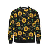 sunflower golden polygonal shapes Men's Crew Neck Sweatshirt