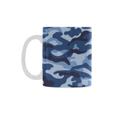 Blue camouflage pattern Classical White Mug (Fulfilled In US)